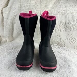 Muck Boot Company Hale Rain Boots Black Pink Size 11 Kids Waterproof Outdoor Mud